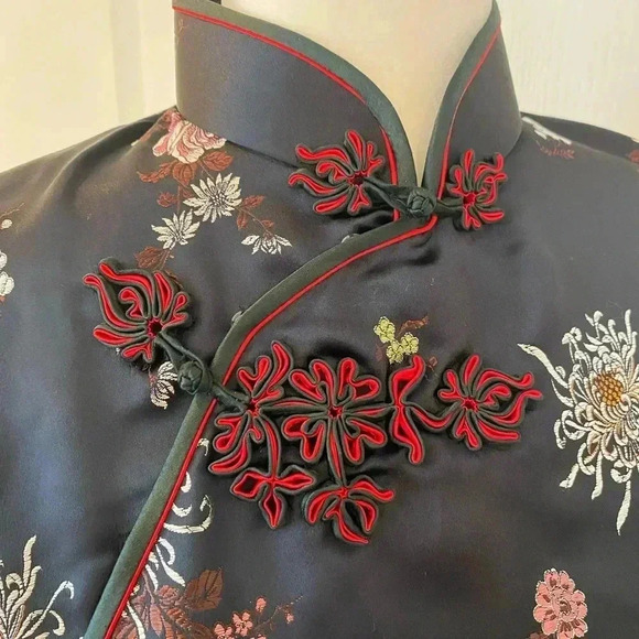 Cathaya Chinese Cheongsam Frog Fastening Silk Dress - Picture 8 of 9